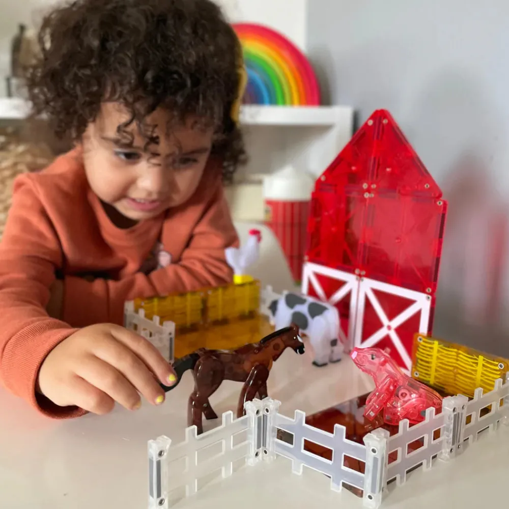 Magna Tiles Magna-T Farm Animals Set 25 piezas*Niños Construcciones Magnéticas