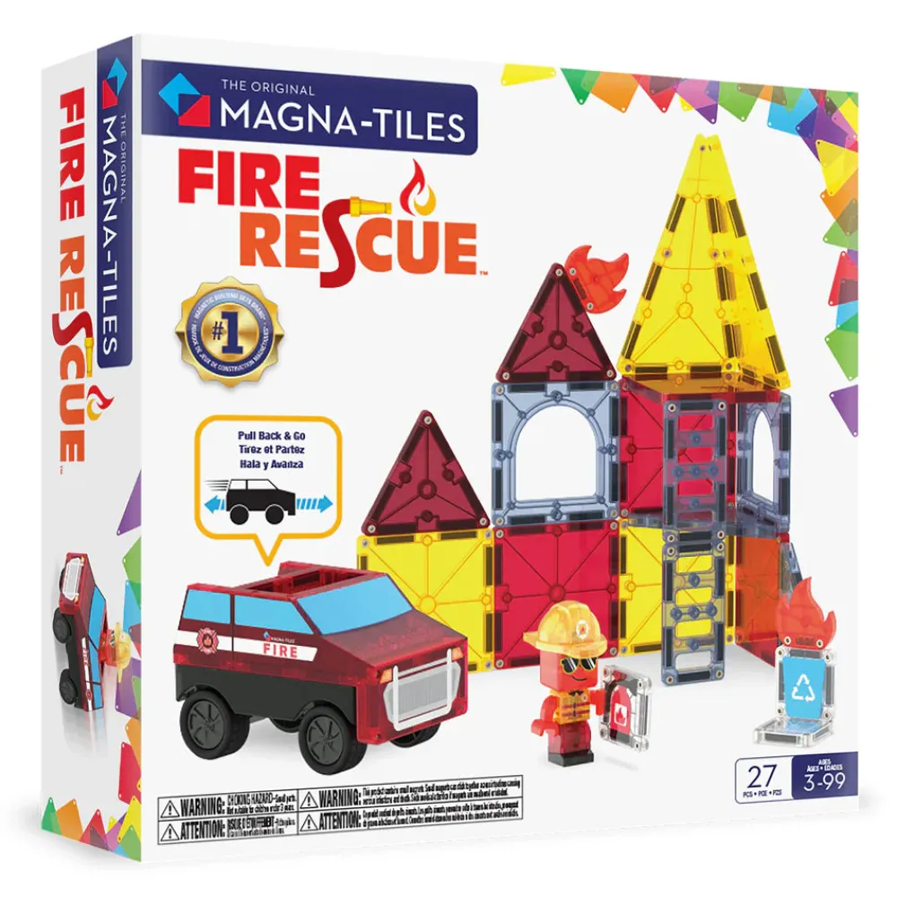 Magna Tiles Magna-T Fire Rescue 27 piezas*Niños Construcciones Magnéticas