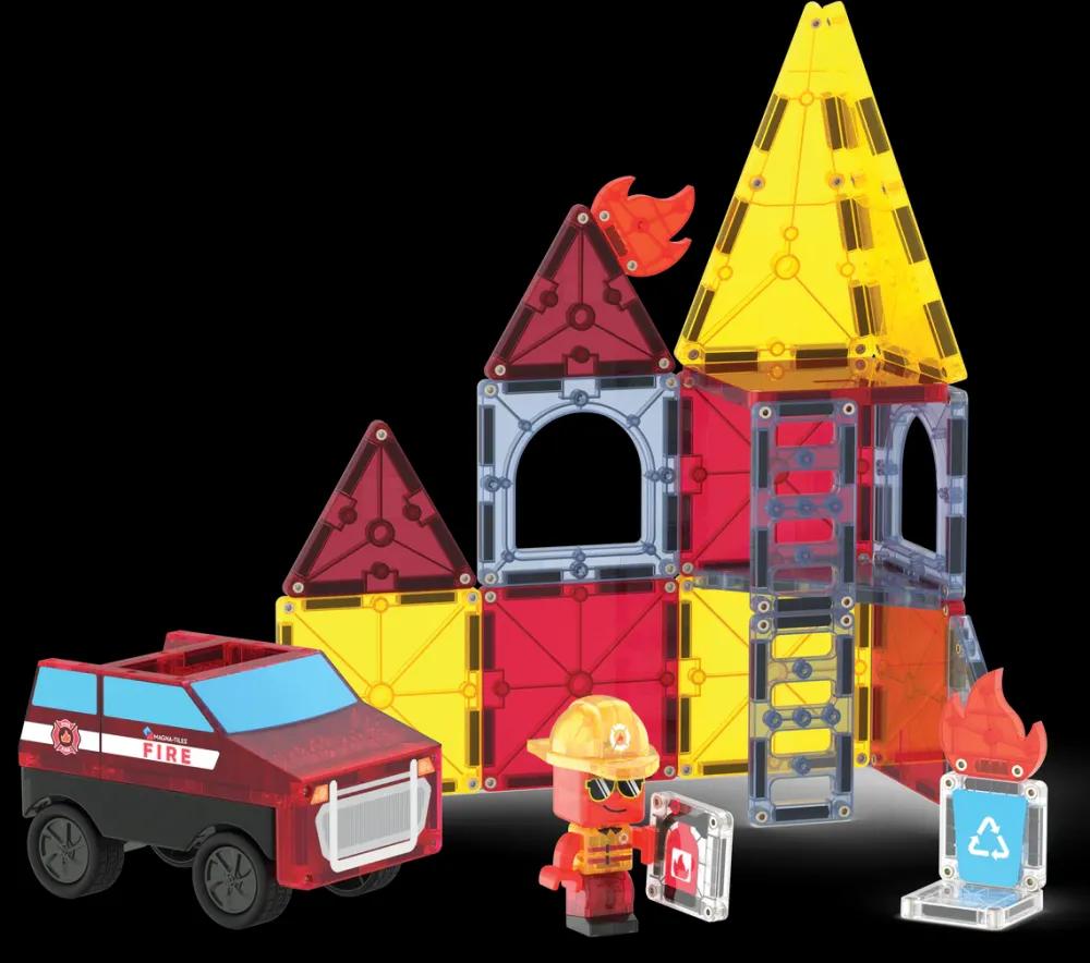 Magna Tiles Magna-T Fire Rescue 27 piezas*Niños Construcciones Magnéticas
