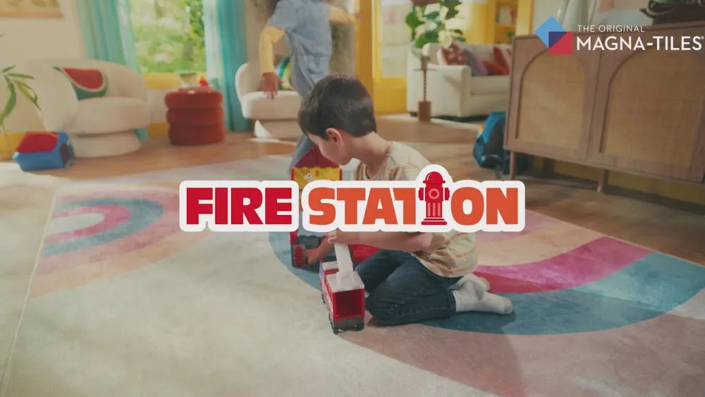 Magna Tiles Magna-T Fire Station Set 50 piezas*Niños Construcciones Magnéticas