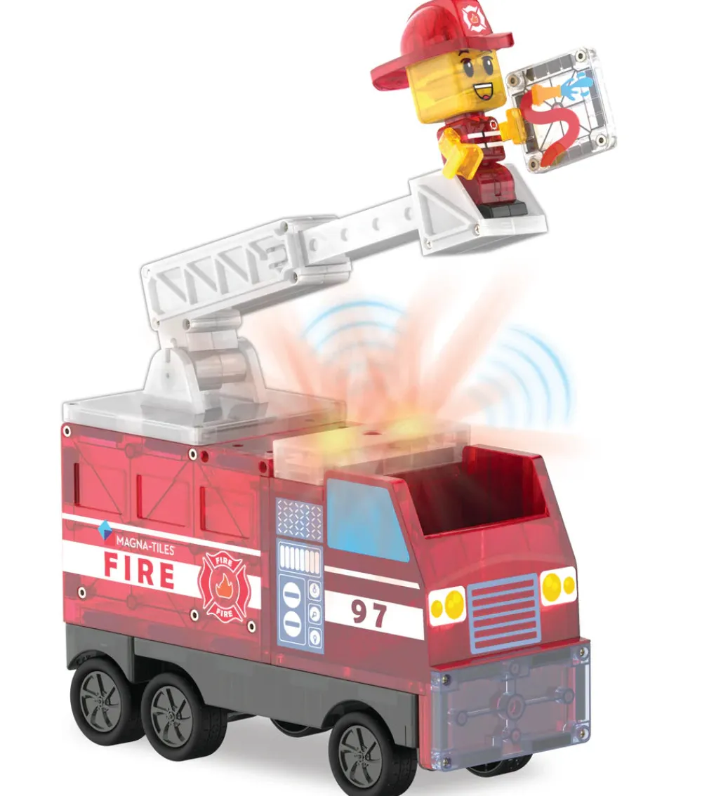 Magna Tiles Magna-T Fire Station Set 50 piezas*Niños Construcciones Magnéticas