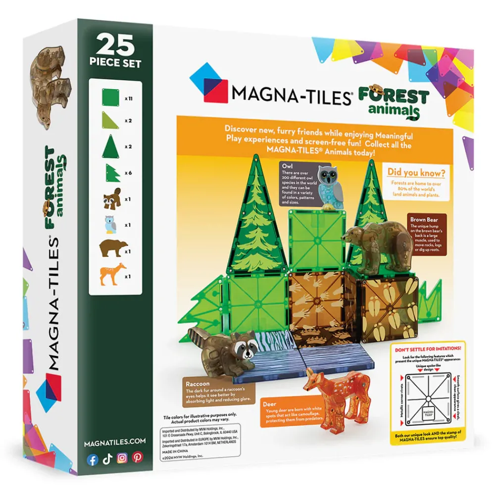 Magna Tiles Magna-T Forest Animals Set 25 piezas*Niños Construcciones Magnéticas