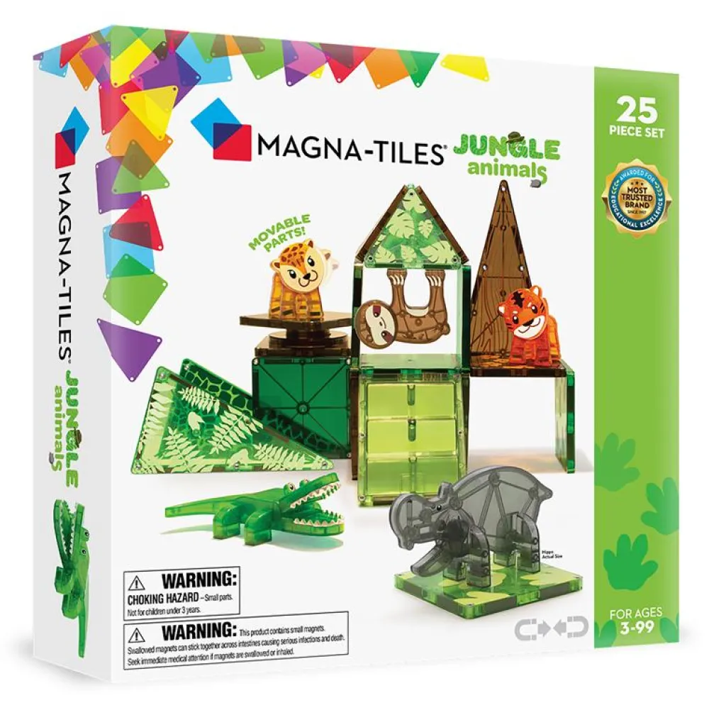 Magna Tiles Magna-T Jungle Animals Set 25 piezas*Niños Construcciones Magnéticas