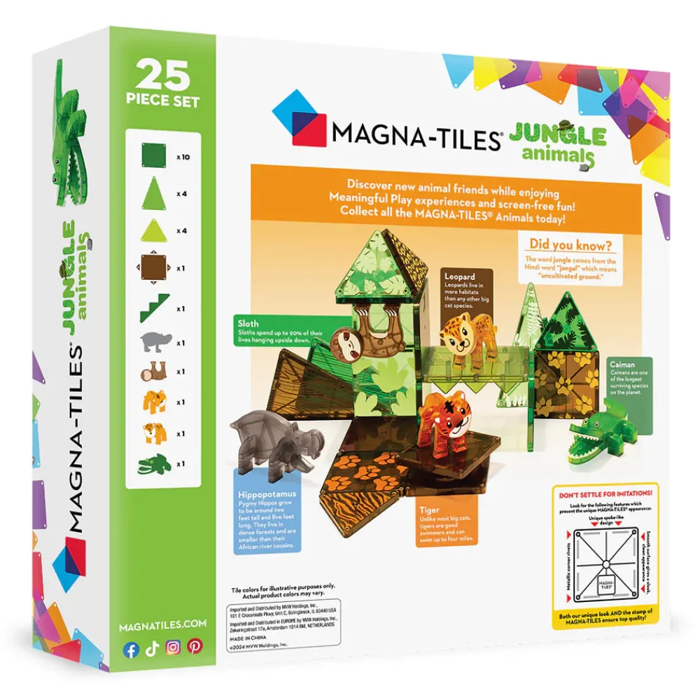 Magna Tiles Magna-T Jungle Animals Set 25 piezas*Niños Construcciones Magnéticas