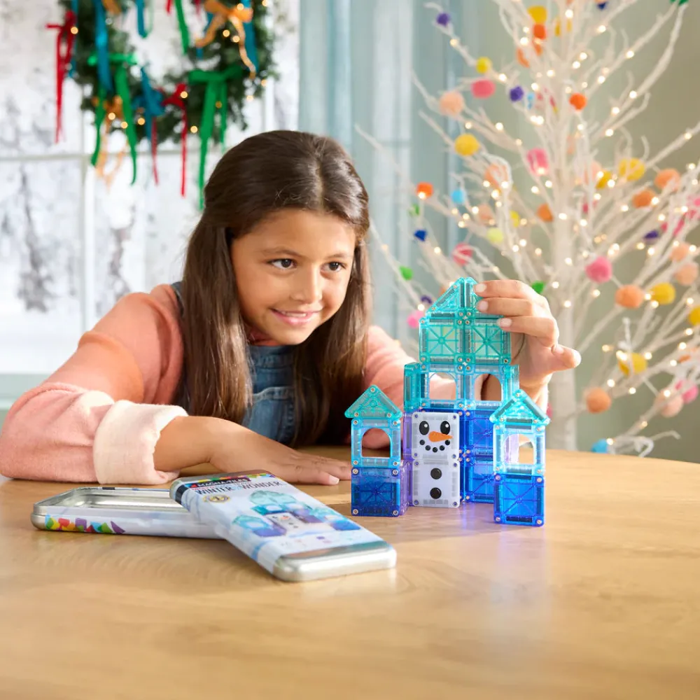 Magna Tiles Magna-T MicroMags Winter Travel Set 26 piezas*Niños Construcciones Magnéticas