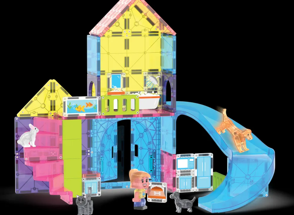 Magna Tiles Magna-T Pet Playhouse Set 50 piezas*Niños Construcciones Magnéticas
