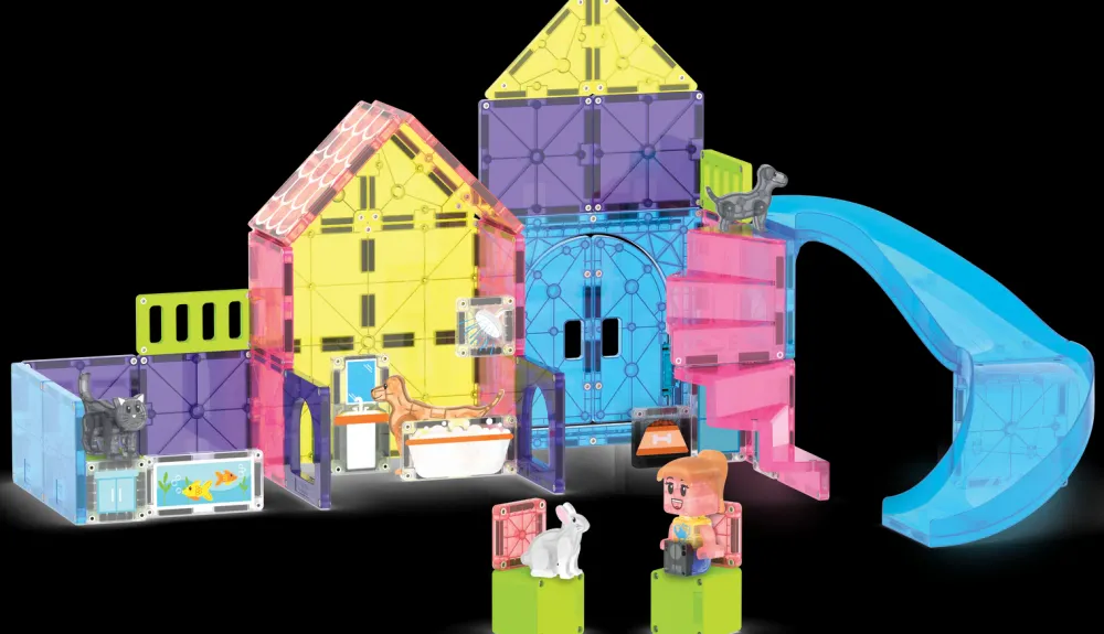 Magna Tiles Magna-T Pet Playhouse Set 50 piezas*Niños Construcciones Magnéticas