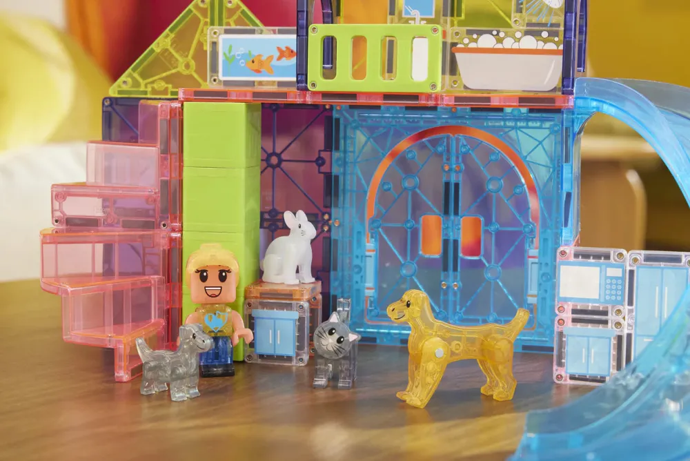 Magna Tiles Magna-T Pet Playhouse Set 50 piezas*Niños Construcciones Magnéticas