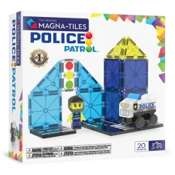 Magna Tiles Magna-T Police Patrol 20 piezas*Niños Construcciones Magnéticas