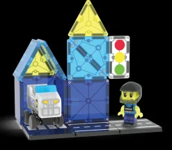Magna Tiles Magna-T Police Patrol 20 piezas*Niños Construcciones Magnéticas