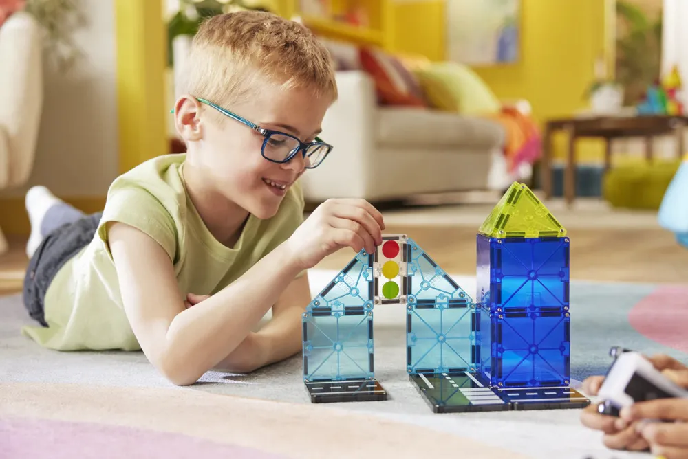 Magna Tiles Magna-T Police Patrol 20 piezas*Niños Construcciones Magnéticas