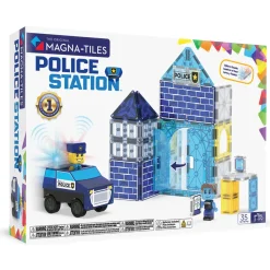 Magna Tiles Magna-T Police Station Set 35 piezas*Niños Construcciones Magnéticas