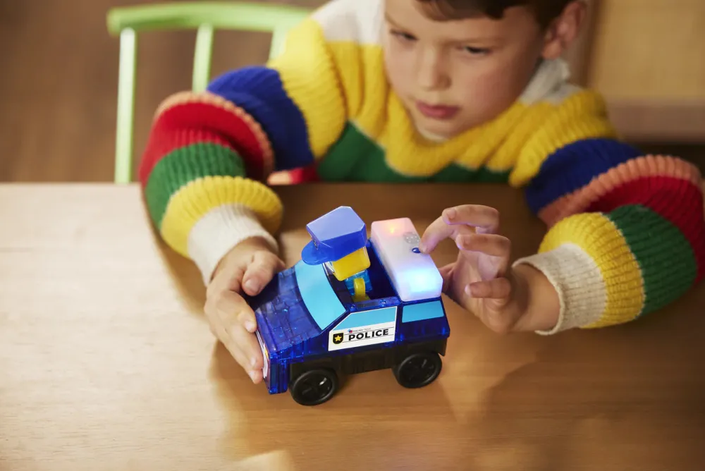 Magna Tiles Magna-T Police Station Set 35 piezas*Niños Construcciones Magnéticas