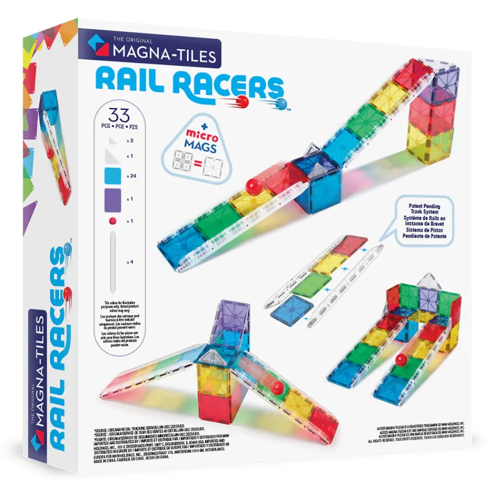 Magna Tiles Magna-T Rail Racers Set 33 piezas*Niños Construcciones Magnéticas