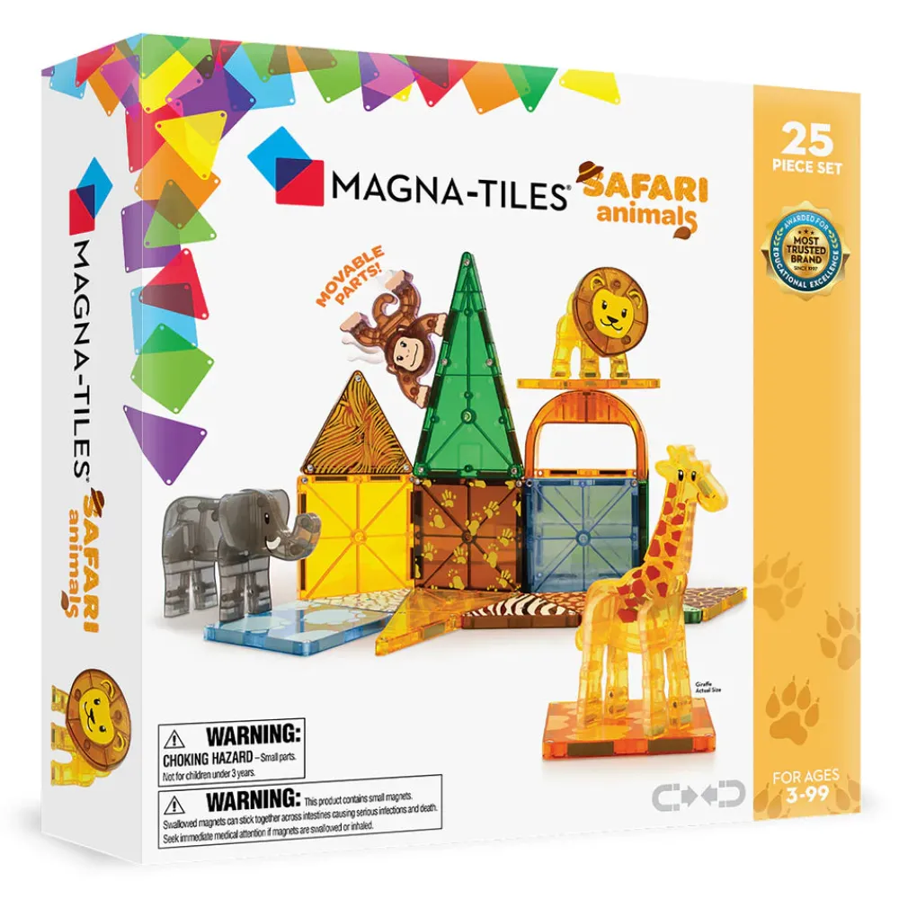 Magna Tiles Magna-T Safari Animals Set 25 piezas*Niños Construcciones Magnéticas