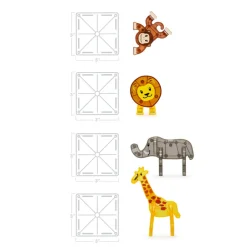 Magna Tiles Magna-T Safari Animals Set 25 piezas*Niños Construcciones Magnéticas