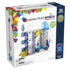 Magna Tiles Magna-T Space + MicroMags Set 32 piezas*Niños Construcciones Magnéticas