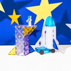 Magna Tiles Magna-T Space + MicroMags Set 32 piezas*Niños Construcciones Magnéticas