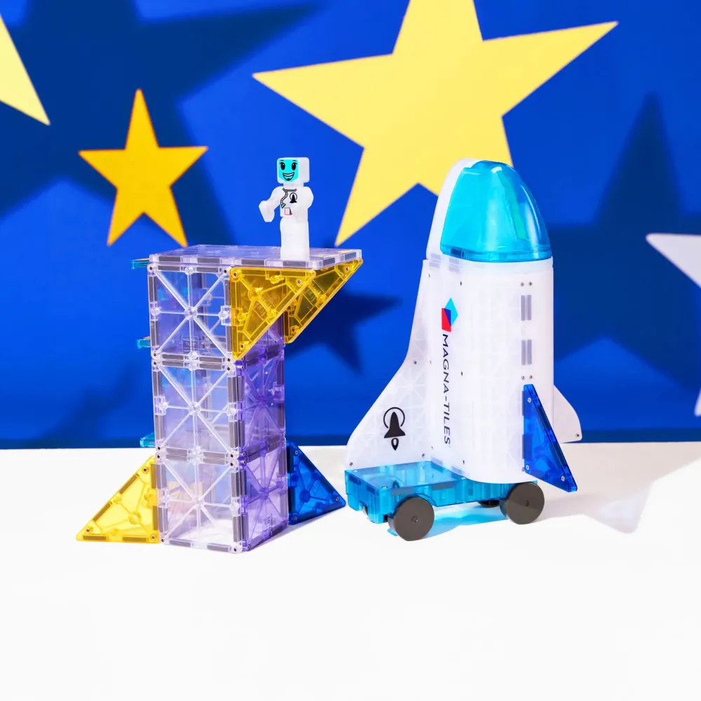 Magna Tiles Magna-T Space + MicroMags Set 32 piezas*Niños Construcciones Magnéticas