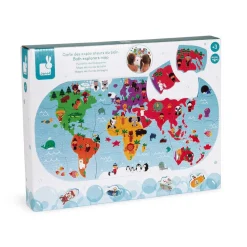 Janod Mapa del Mundo de Baño*Niños Juguetes Montessori|Juguetes De Baño