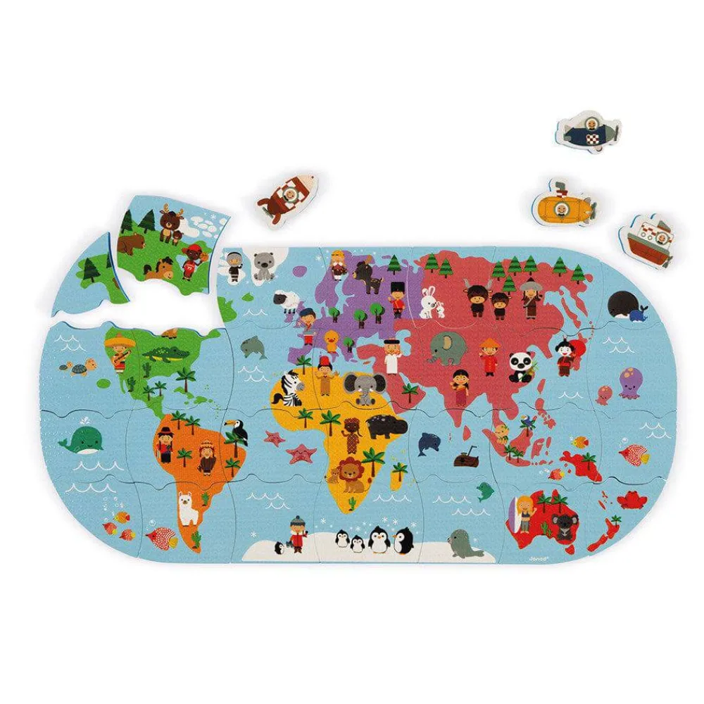 Janod Mapa del Mundo de Baño*Niños Juguetes Montessori|Juguetes De Baño