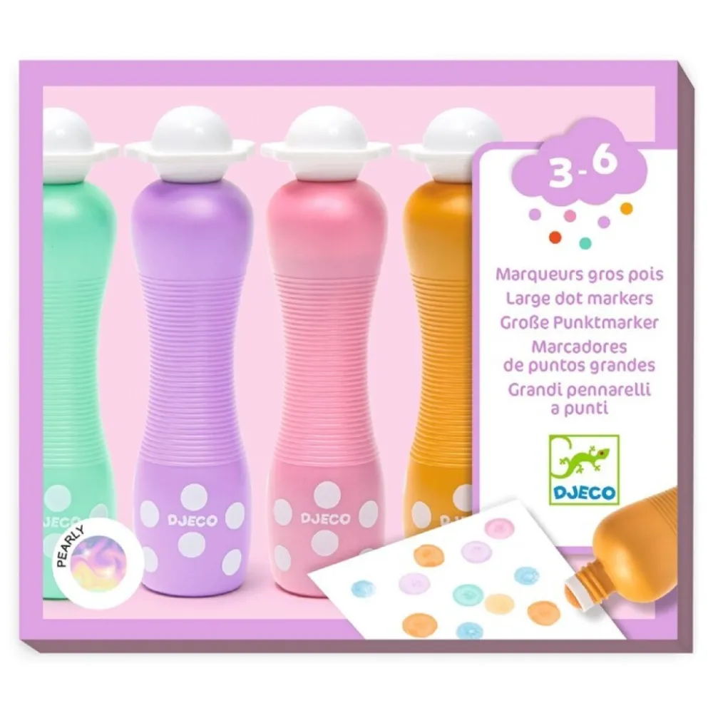 Djeco Marcadores de puntos (4 ud) Pearly ·*Niños Pinturas