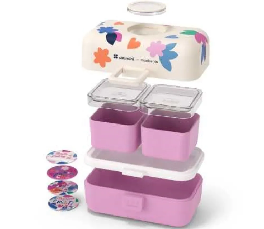 Monbento MB Tresor Fox Catimini Cream Pink* Cajas De Almuerzo Infantil·Con Compartimentos