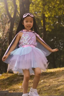 Great Pretenders Metallic Pink/Light Blue Super Duper Tutú, capa y máscara · 4-6 años*Niños Disfraces Infantiles