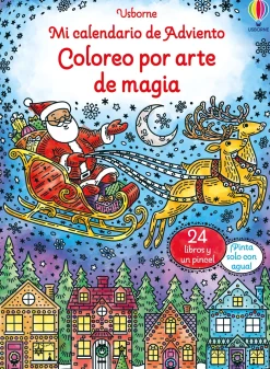 Usborne Mi calendario de Adviento - Coloreo por arte de magia*Niños Libros Para Colorear|Libros Para Colorear