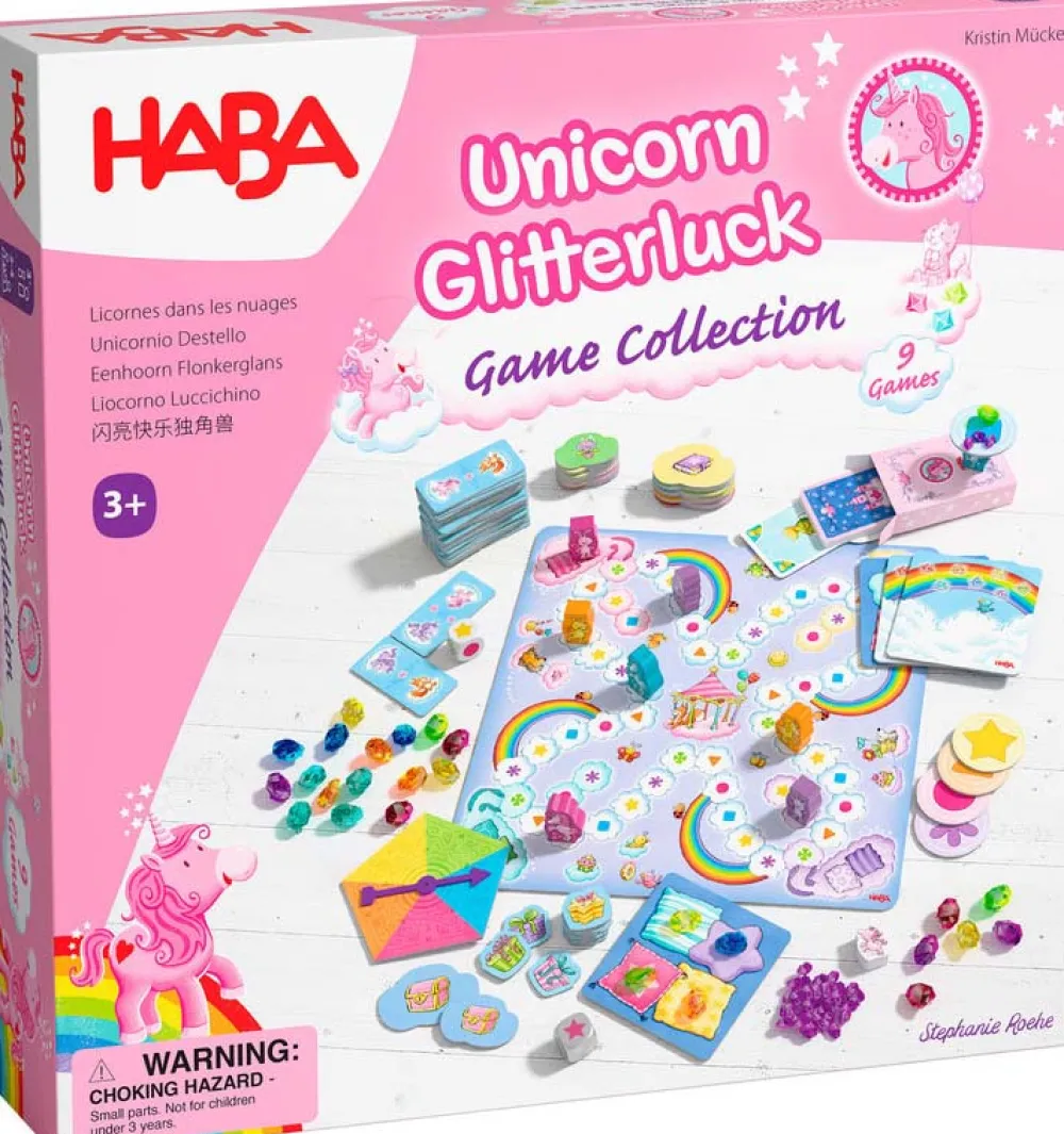 HABA Mi Gran Colección de Juegos Unicornio Destello ·*Niños Juegos Haba|Juegos De Mesa Competitivos