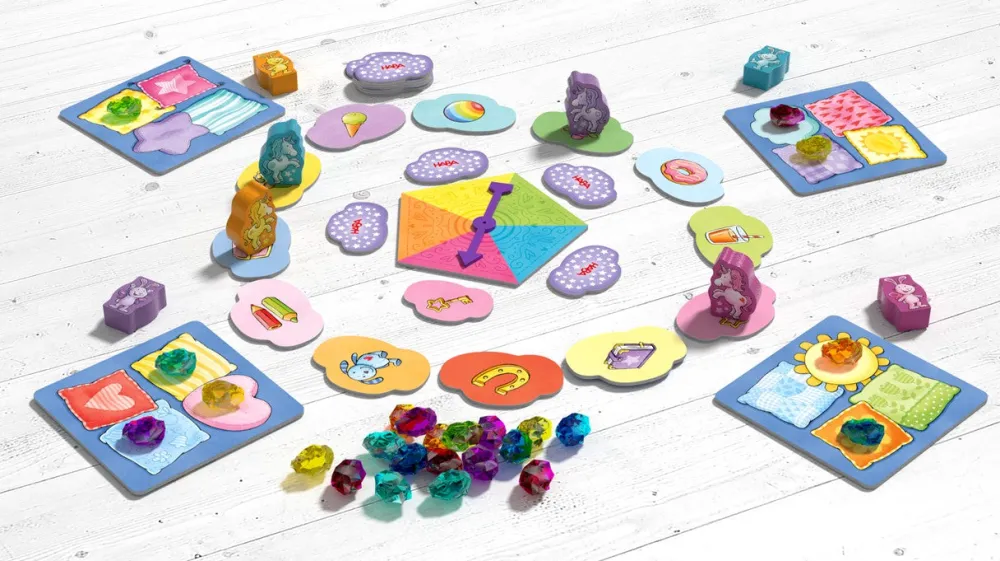HABA Mi Gran Colección de Juegos Unicornio Destello ·*Niños Juegos Haba|Juegos De Mesa Competitivos