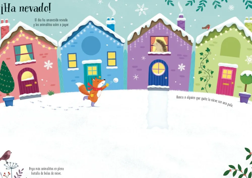 Usborne Mi pequeño libro de pegatinas brillantes · Bajo un manto de nieve*Niños Libros De Navidad Para Niños|Kits Manualidades Navidad