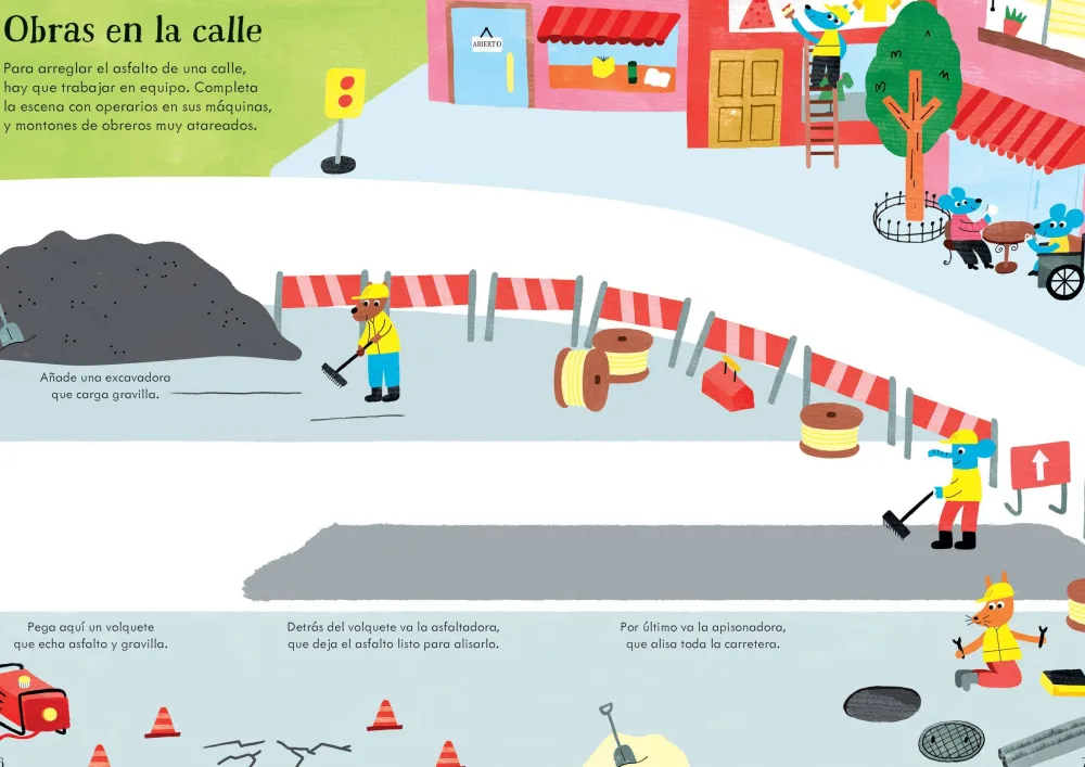 Usborne Mi pequeño libro de pegatinas · En una obra* Libros De Pegatinas