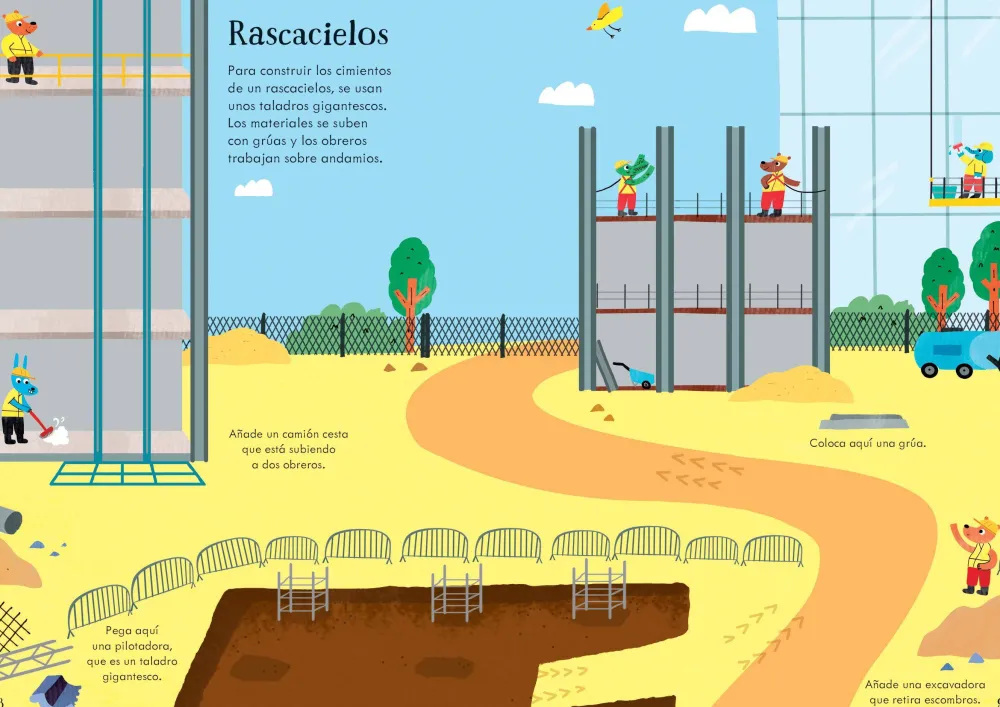 Usborne Mi pequeño libro de pegatinas · En una obra* Libros De Pegatinas