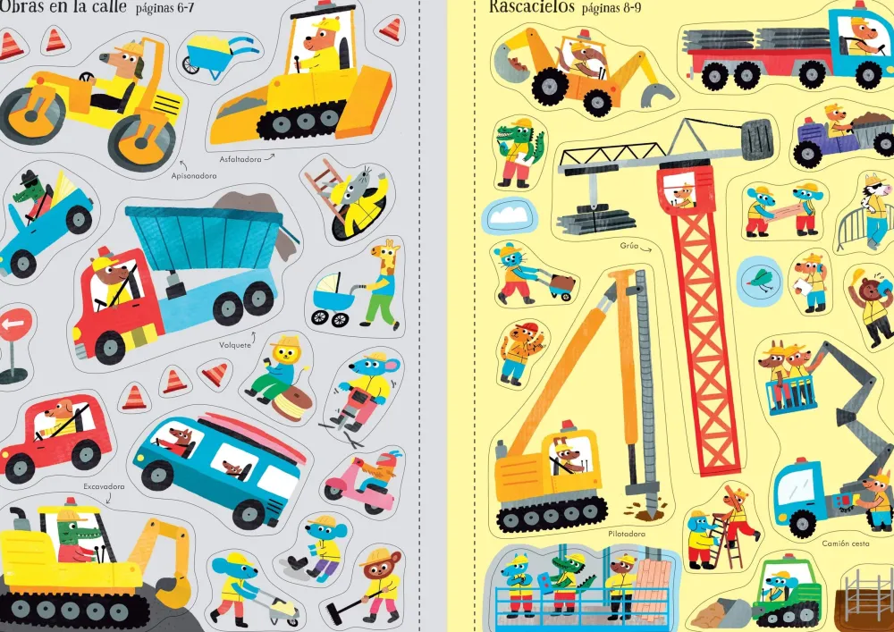 Usborne Mi pequeño libro de pegatinas · En una obra* Libros De Pegatinas