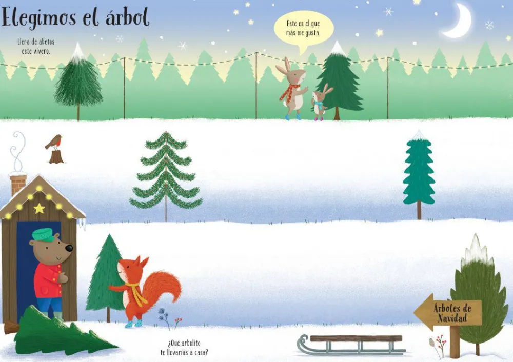 Usborne Mi pequeño libro de pegatinas brillantes · Arbolitos de Navidad*Niños Libros De Navidad Para Niños|Kits Manualidades Navidad