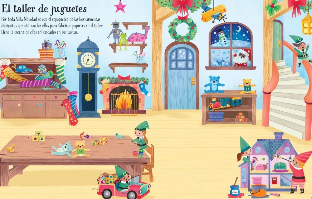 Usborne Mi primer libro de pegatinas · Ya viene Papá Noel*Niños Libros De Navidad Para Niños|Libros De Pegatinas