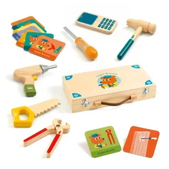Djeco Mi Supermaletín de Bricolaje ·*Niños Herramientas De Juguete|Banco De Herramientas De Juguete