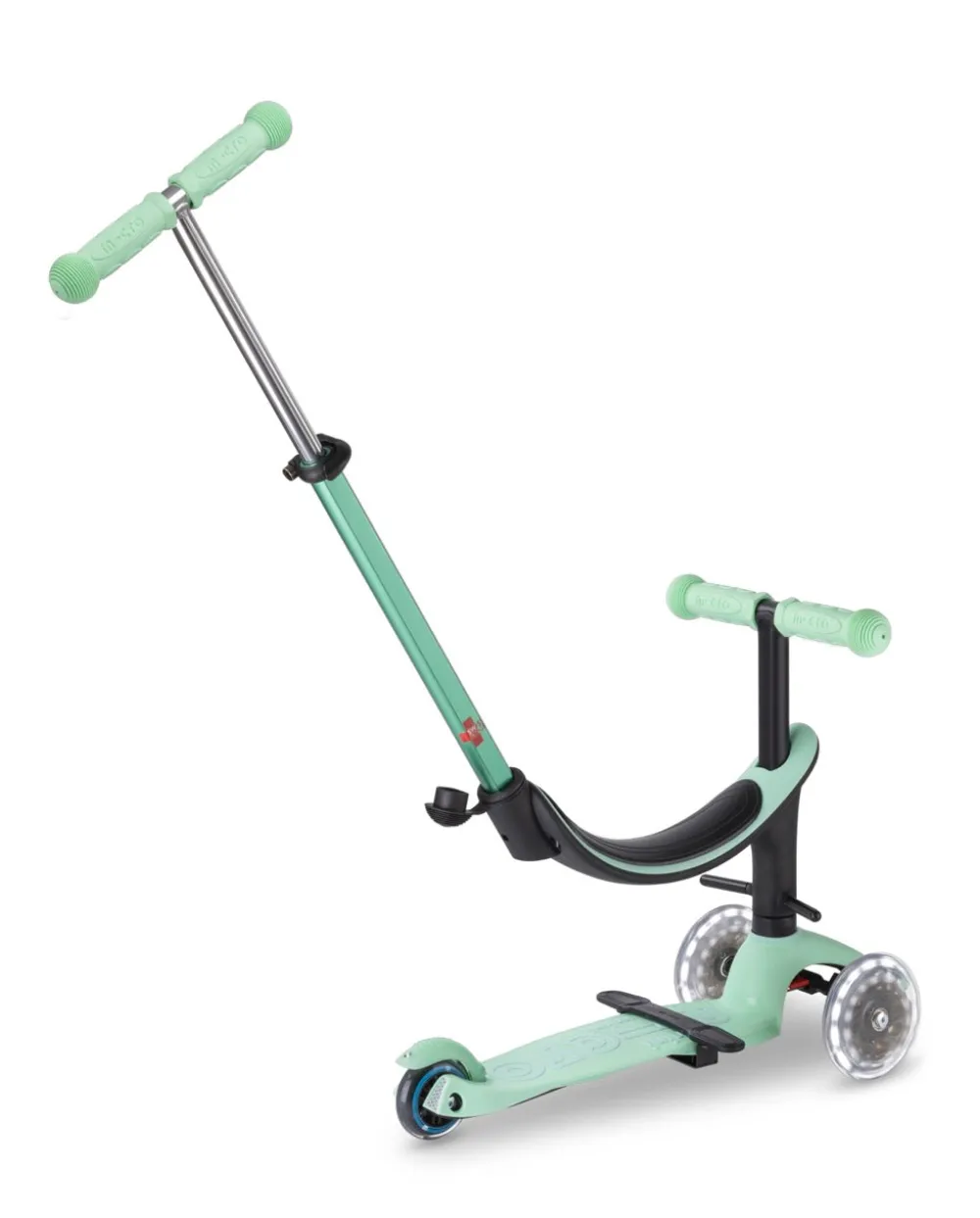 Micro 4 en 1 Deluxe LED Menta*Niños Patinetes De 3 Ruedas Infantiles|Patinetes Infantiles