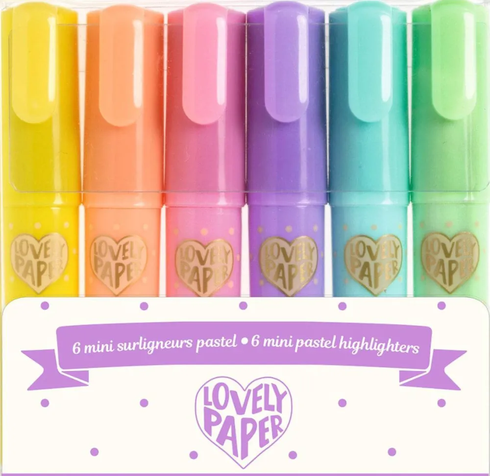 Djeco Mini marcadores pastel (6 ud) · Lovely Paper*Niños Pinturas