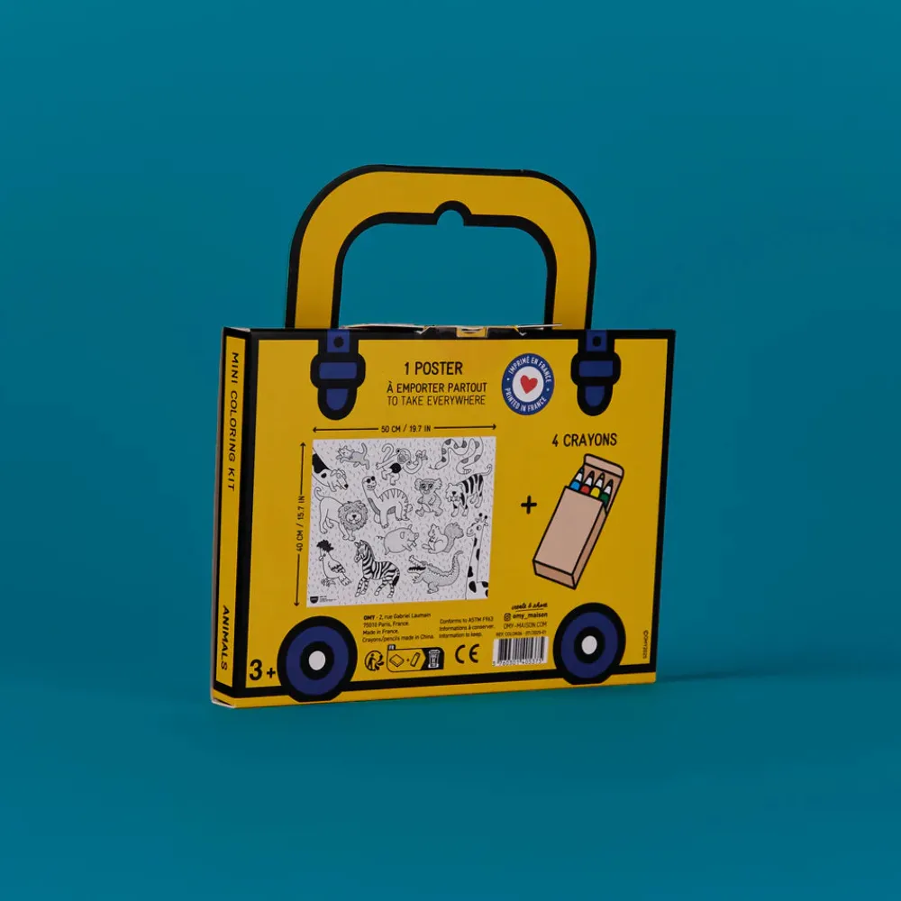 Omy Mini Pocket Animales para colorear + 4 lápices ·*Niños Juegos De Viaje