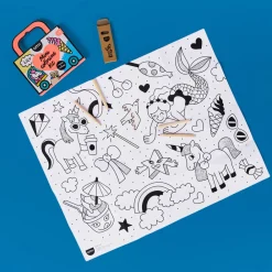 Omy Mini Pocket Unicornio para colorear + 4 lápices ·*Niños Juegos De Viaje