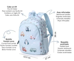 Tutete Mochila Mediana City Cars* Mochilas Escolares|Mochilas Tutete