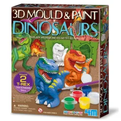 4M Moldea y Pinta Dinosaurios 3D ·*Niños Kit De Manualidades