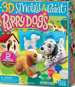 4M Moldea y Pinta Perritos 3D ·*Niños Kit De Manualidades