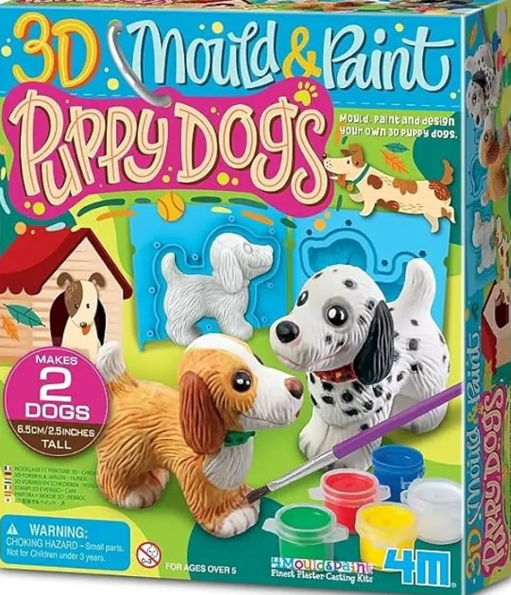 4M Moldea y Pinta Perritos 3D ·*Niños Kit De Manualidades