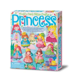 4M Moldea y Pinta Princesas brillantes ·*Niños Kit De Manualidades