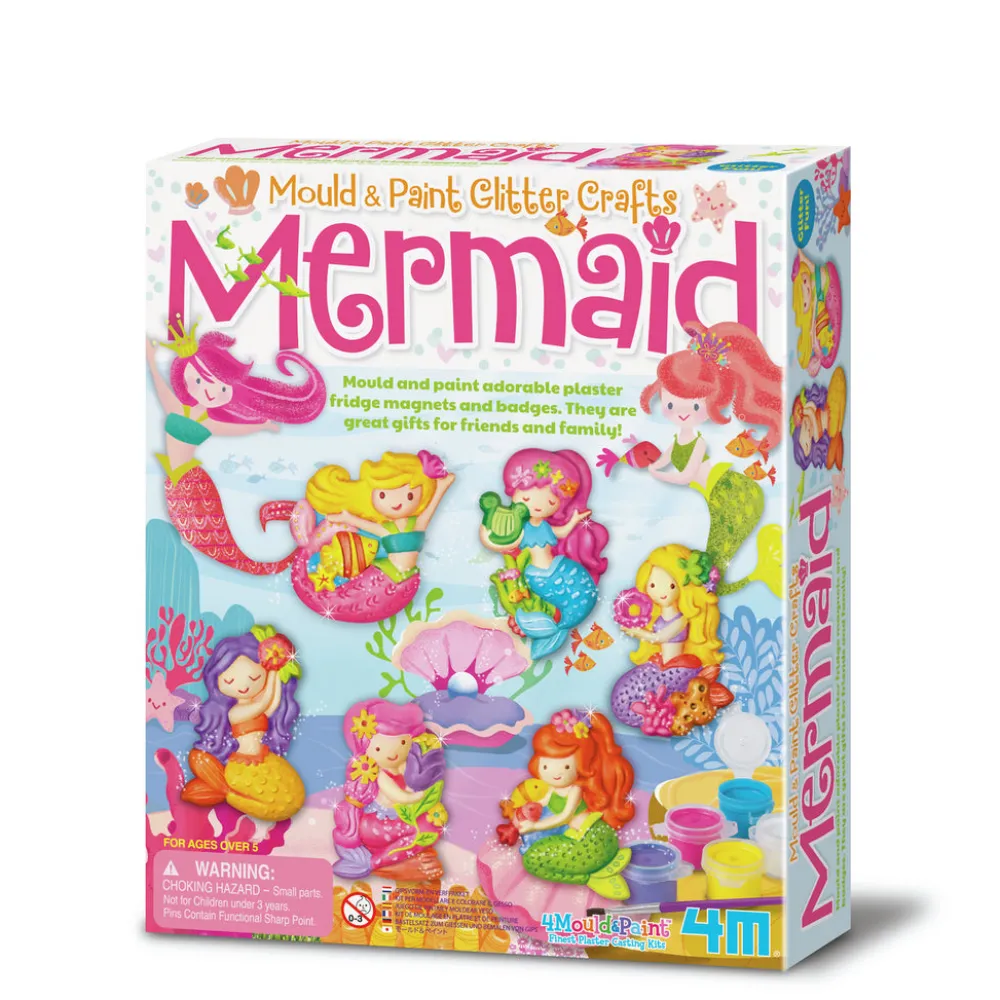 4M Moldea y Pinta Sirenas brillantes ·*Niños Kit De Manualidades