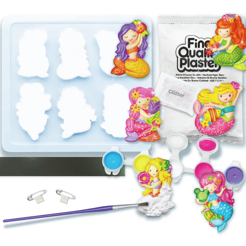 4M Moldea y Pinta Sirenas brillantes ·*Niños Kit De Manualidades