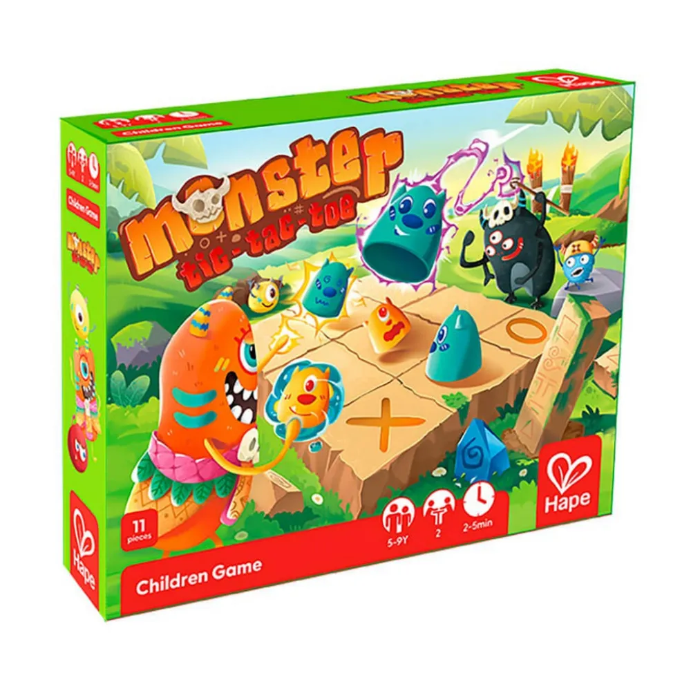 Hape Monster Tic Tac Toe ·*Niños Juegos De Mesa Competitivos|Juegos De Tablero